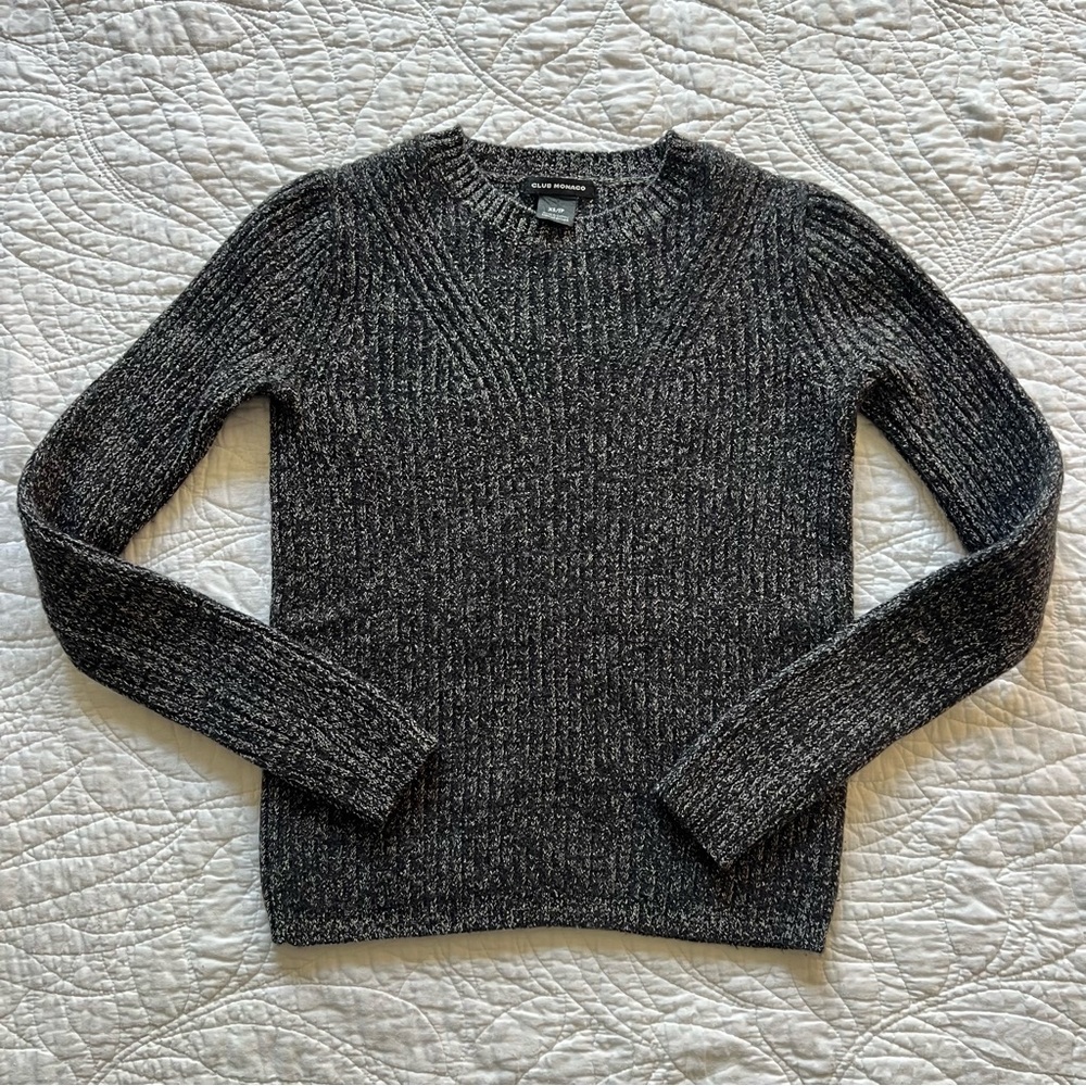 Club Monaco, size:XS wool sweater, B&W